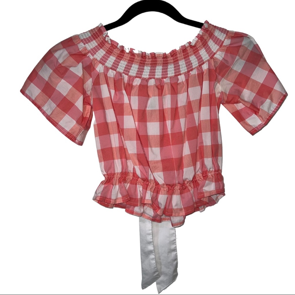 Red and White Top with a Bow in the Back